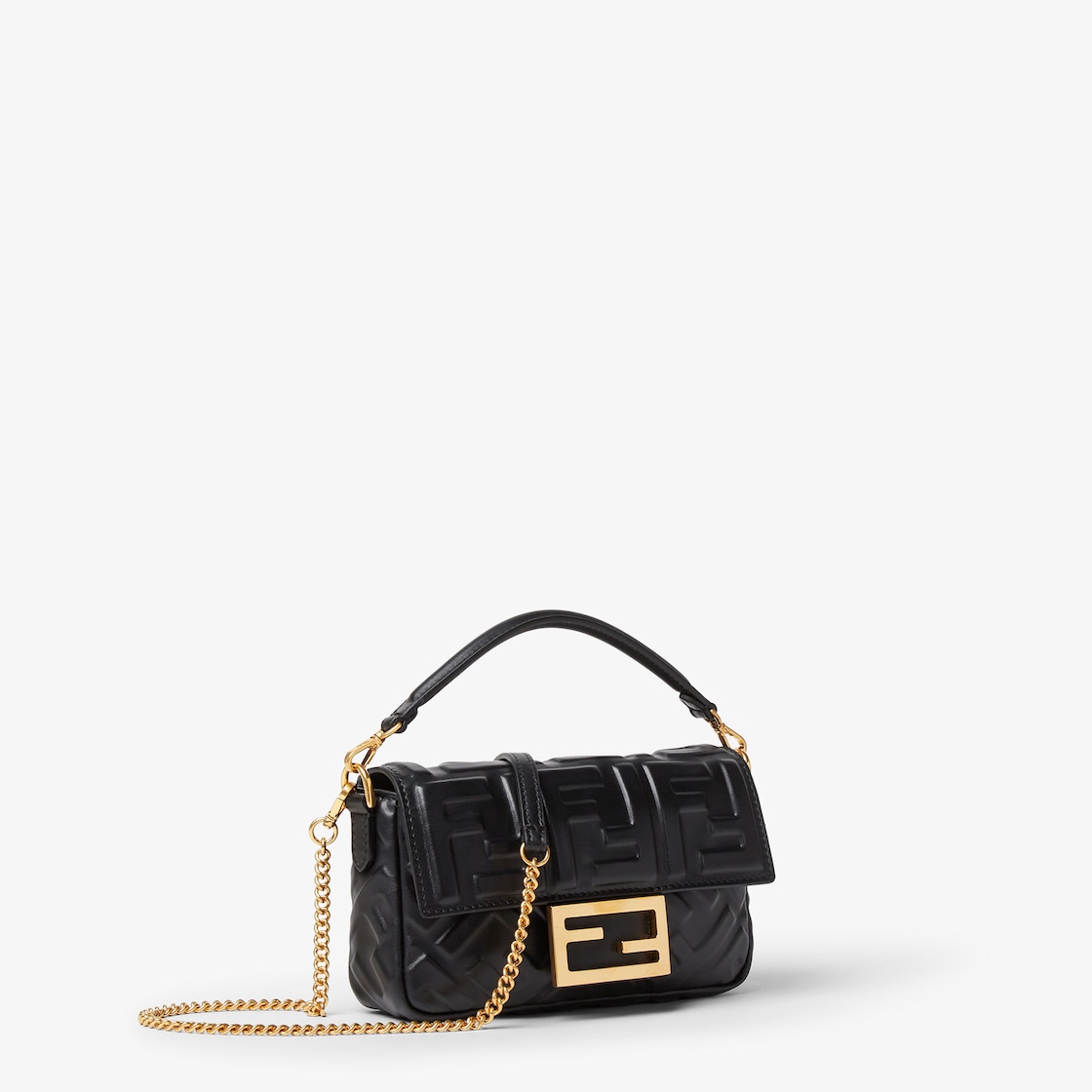 FENDI Baguette® Mini Black leather bag - Image 4